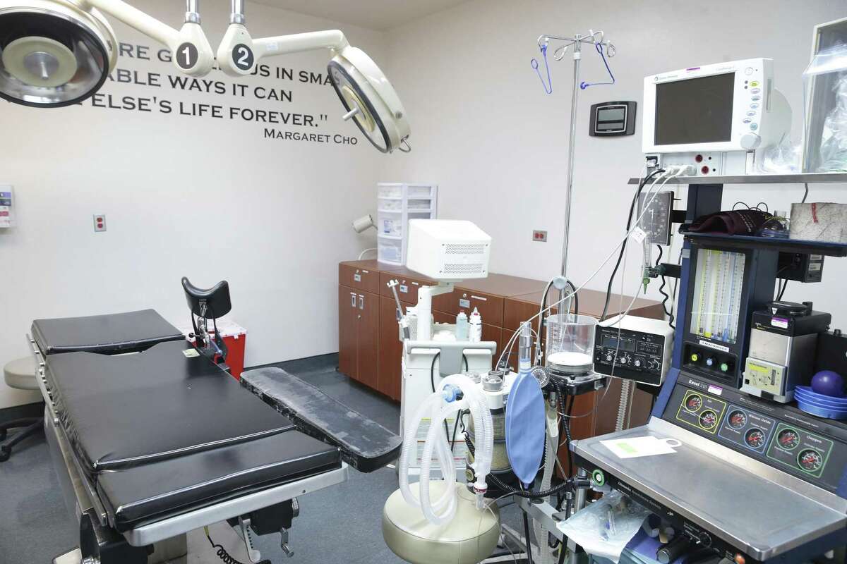 Equipment in a clinical room is shown in the Whole Women's Health of San Antonio.