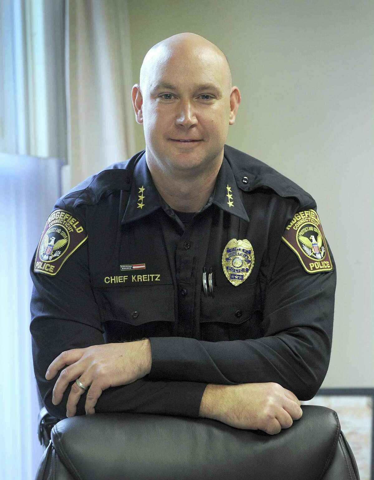 Jeff Kreitz was named the new chief of the Ridgefield Police Department last week, replacing former Chief John Roche, who died this summer after announcing his retirement. Photo Monday, Nov. 5, 2018.