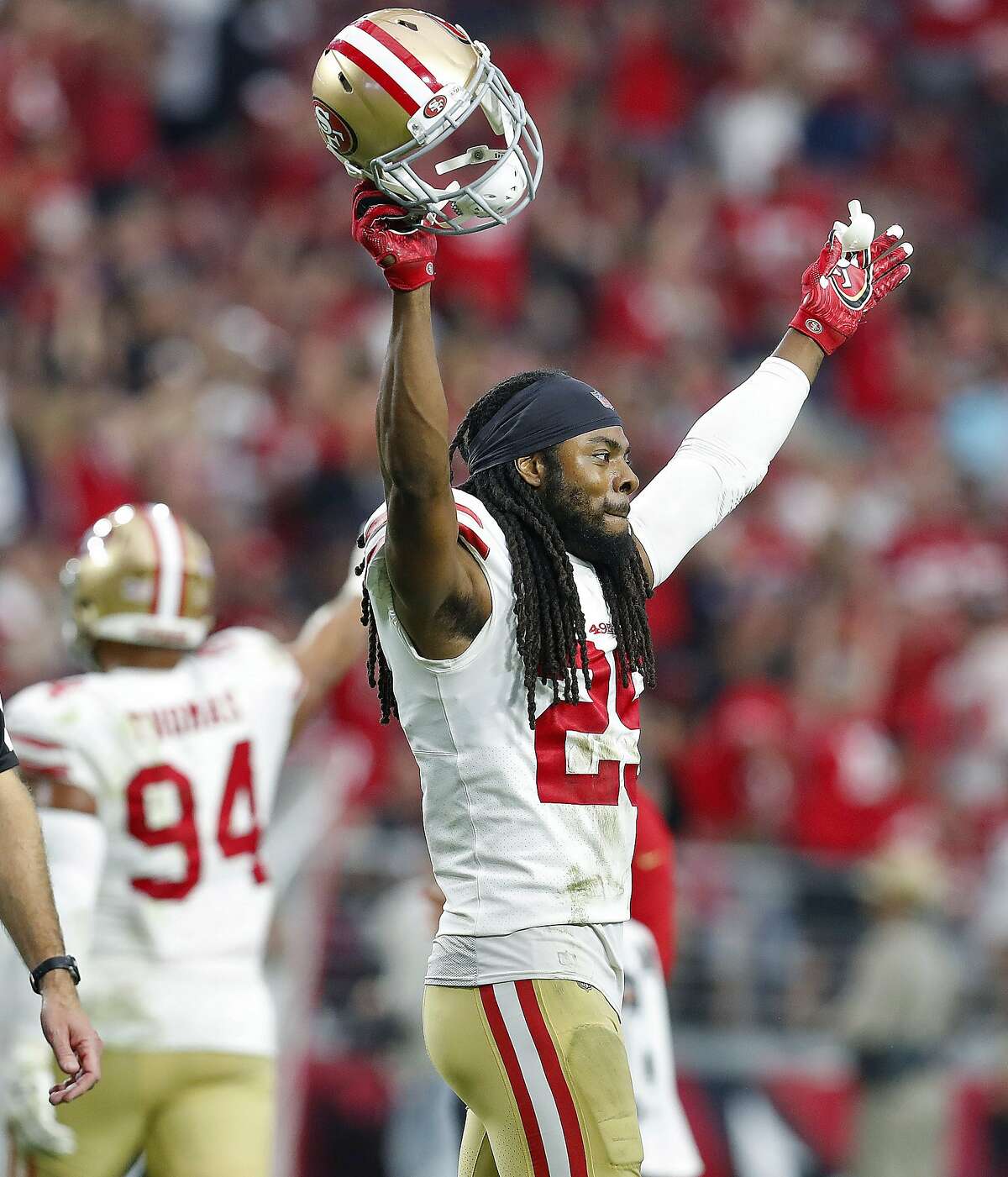 August 25, 2018: San Francisco 49ers defensive back Richard Sherman (25)  during NFL football preseason game action between the San Francisco 49ers  and the Indianapolis Colts at Lucas Oil Stadium in Indianapolis