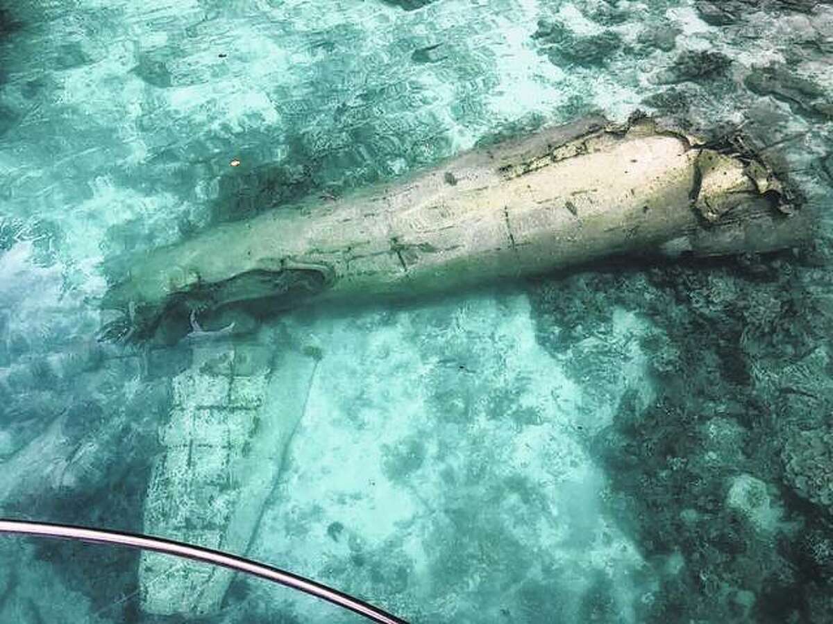 A Japanese plane sunk during World War II is visiable off the shores of Palau.