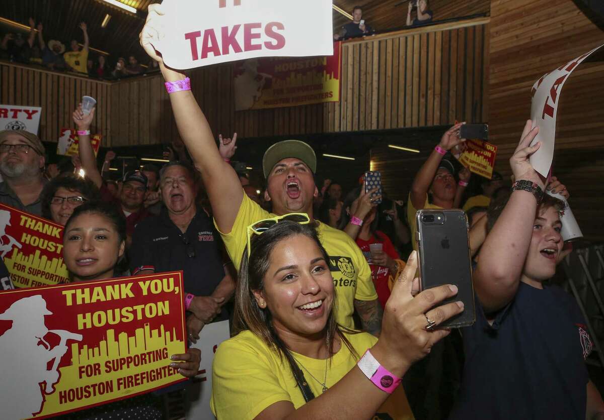Prop B supporters cheer as the proposition passed during a watch party at the White Oak Music Hall Tuesday, Nov. 6, 2018, in Houston.
