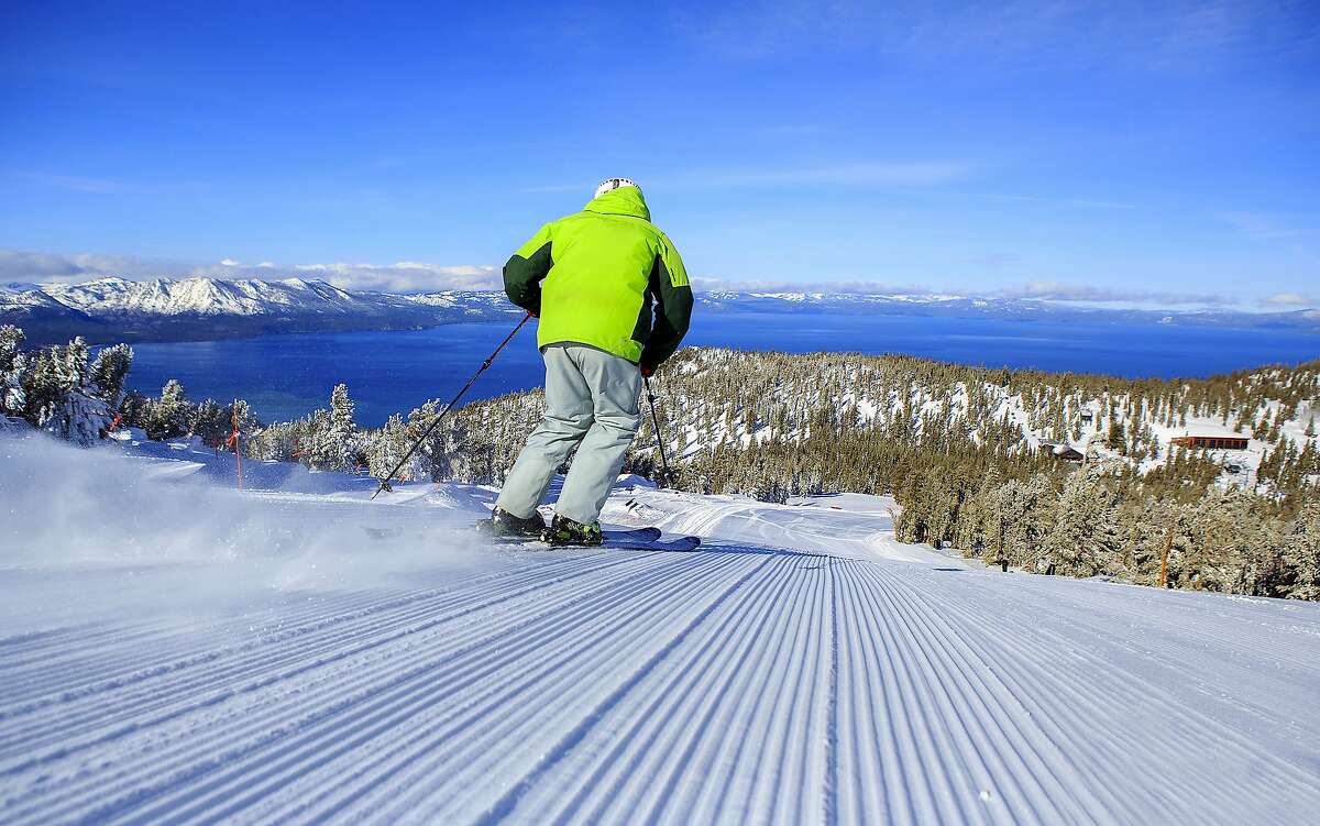 At Heavenly Mountain Resort, Sky Express provides access to intermediate runs that span miles with a Lake Tahoe frontage