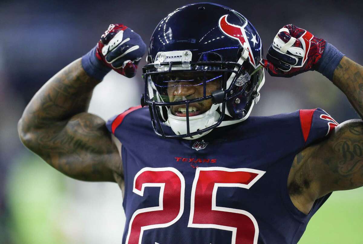 PHOTOS: Texans vs. Jets  Houston Texans strong safety Kareem Jackson (25) reacts during the second quarter of an NFL football game at NRG Stadium on Thursday, Oct. 25, 2018, in Houston. >>>See more game action from the Texans' win against the Jets on Sunday ... 