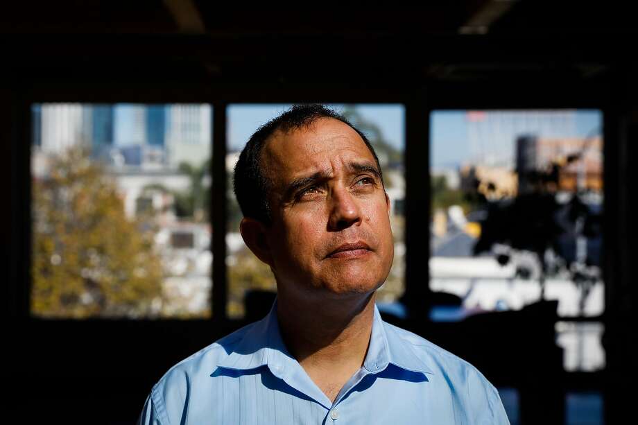 Tony Montoya, the President of the Police Union, stands for a portrait at his office in San Francisco, California, on Wednesday, Oct. 24, 2018. He was diagnosed with a brain tumor eight years after working at the former Hunters Point Naval Shipyard where there was contaminated soil. Photo: Gabrielle Lurie, The Chronicle