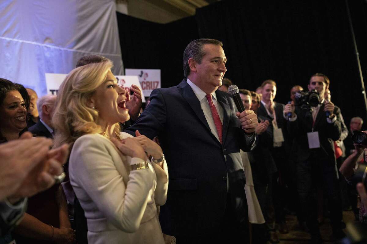 Sen. Ted Cruz, R-Texas, speaks at his election night victory party in Houston, Nov. 6, 2018.