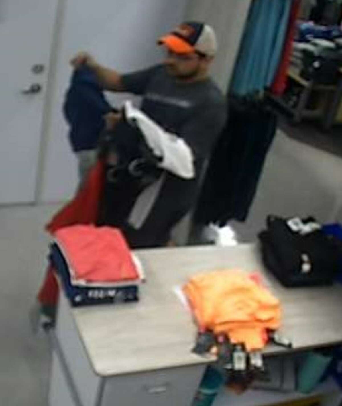 San Antonio police need help identifying a suspect who allegedly took pictures of two women in the Acadmey store dressing room at 11650 Bandera Road on Oct. 31.