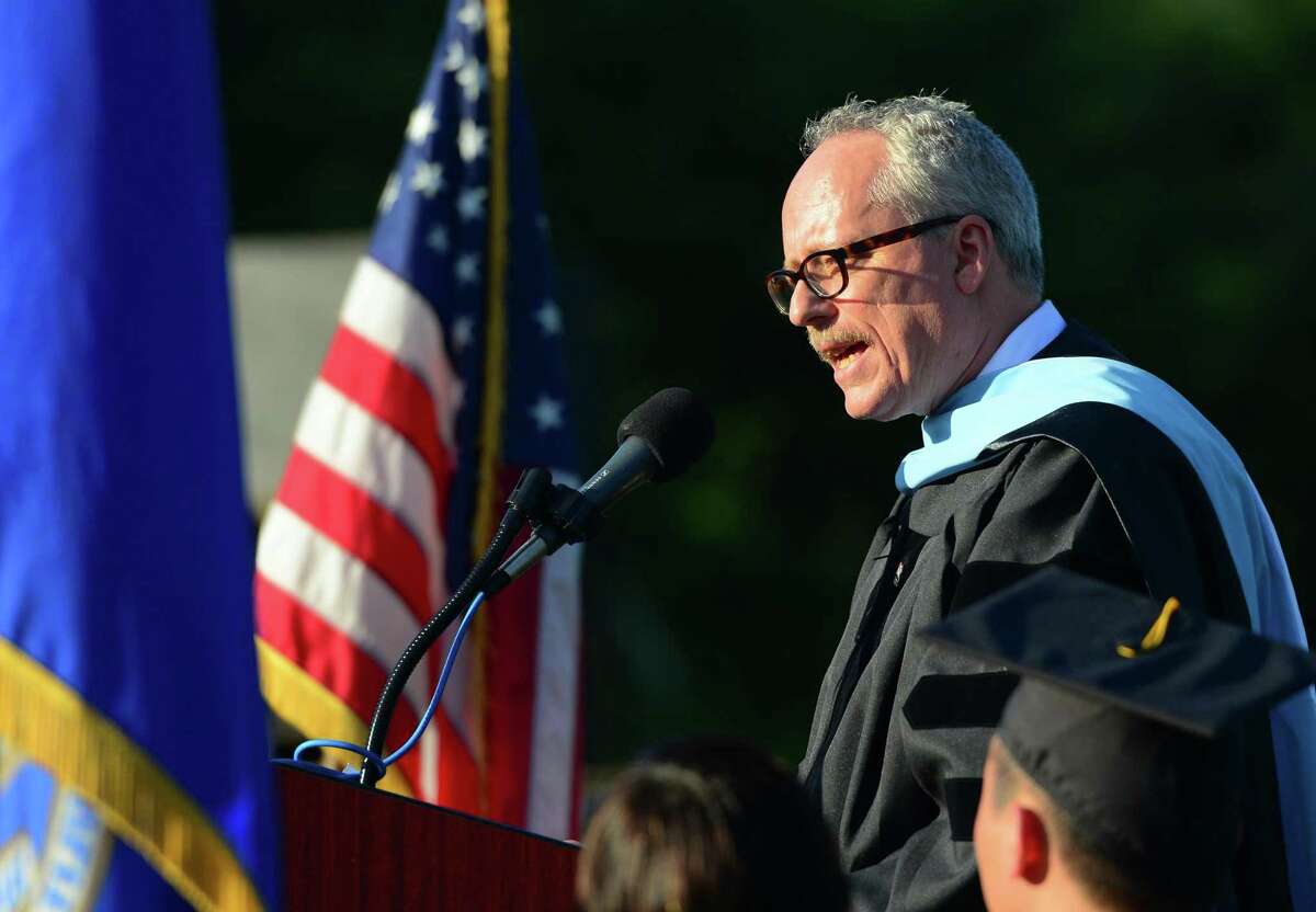 Superintendent of Schools Dr. Christopher Clouet during Shelton High School's Class of 2016 Commencement Exercises in Shelton, Conn., on Friday June 10, 2016.