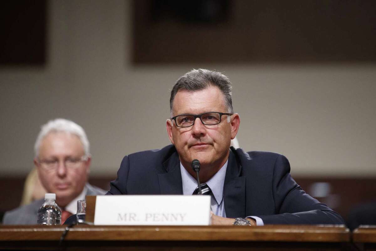 FILE -- Steve Penny, the former president of USA Gymnastics, testifies during a Senate hearing on Capitol Hill in Washington, June 5, 2018. Penny has pleaded not guilty to charges of evidence tampering. (Tom Brenner/The New York Times)