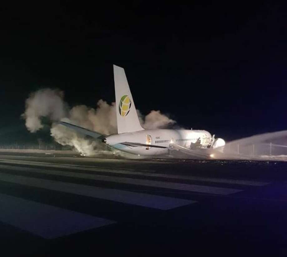 Six people were injured after the crash of a Fly Jamaica plane in Guyana. Photo: Facebook / Cheddi Jagan International Airport