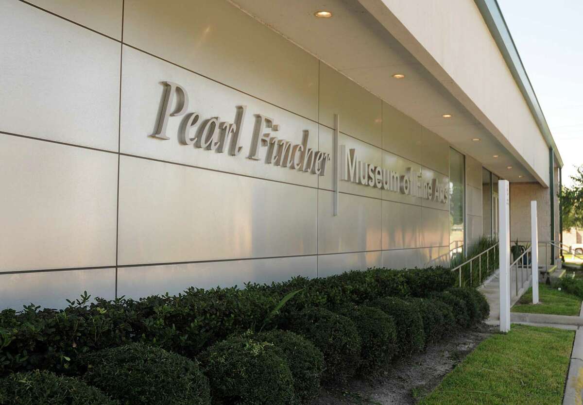 The main entrance to the Pearl Fincher Museum of Fine Arts, 6815 Cypressword Drive in Spring. Photograph by David Hopper