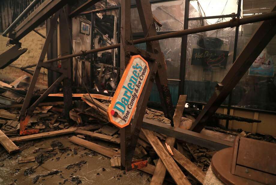 AFTER: Darlene's Fine Candy &amp; Ice Cream, Paradise Darlene's Fine Candy &amp; Ice Cream in Old Town Plaza during Camp Fire in Paradise, Calif., on Friday, Nov. 9, 2018. Photo: Scott Strazzante, The Chronicle