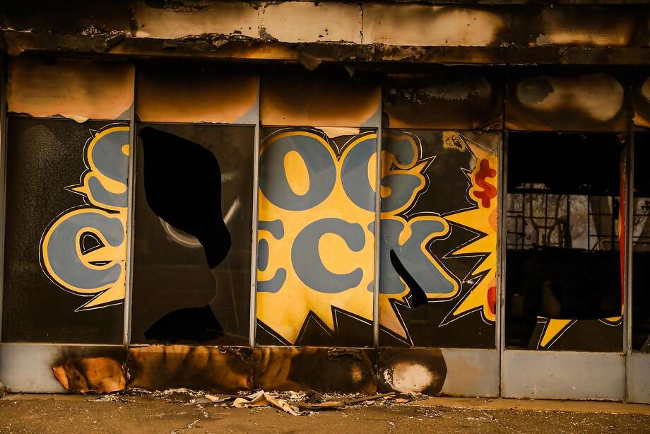 A destroyed business is seen off of Skyway after the Camp Fire tore through the town of Paradise, California, on Friday, Nov. 9, 2018. Photo: Gabrielle Lurie / The Chronicle