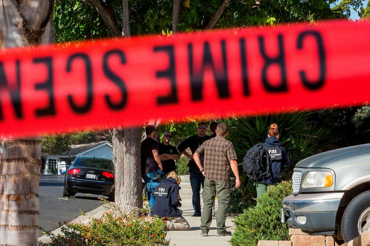 TOPSHOT - FBI agents are collecting evidence at the home of suspected nightclub shooter Ian David Long in Thousand Oaks, northwest of Los Angeles, on November 8, 2018. - The gunman who killed 12 people in a crowded California country music bar has been identified as 28-year-old Ian David Long, a former Marine, the local sheriff said Thursday November 8, 2018. The suspect, who was armed with a .45-caliber handgun, was found deceased at the Borderline Bar and Grill, the scene of the shooting in the city of Thousand Oaks northwest of downtown Los Angeles. (Photo by Apu Gomes / AFP)APU GOMES/AFP/Getty Images