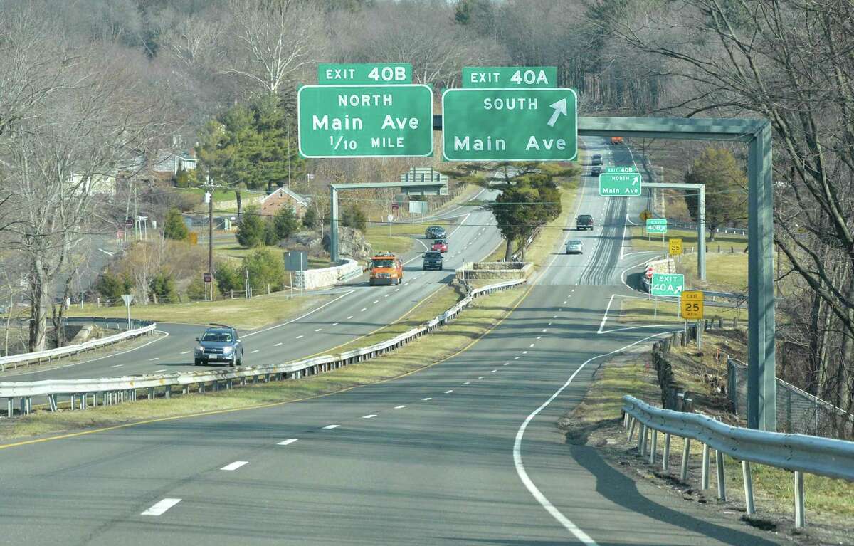 The Merritt Parkway looking north to the intersection with Main Ave. in Norwalk on Monday January 30 2017, in Norwalk Conn.