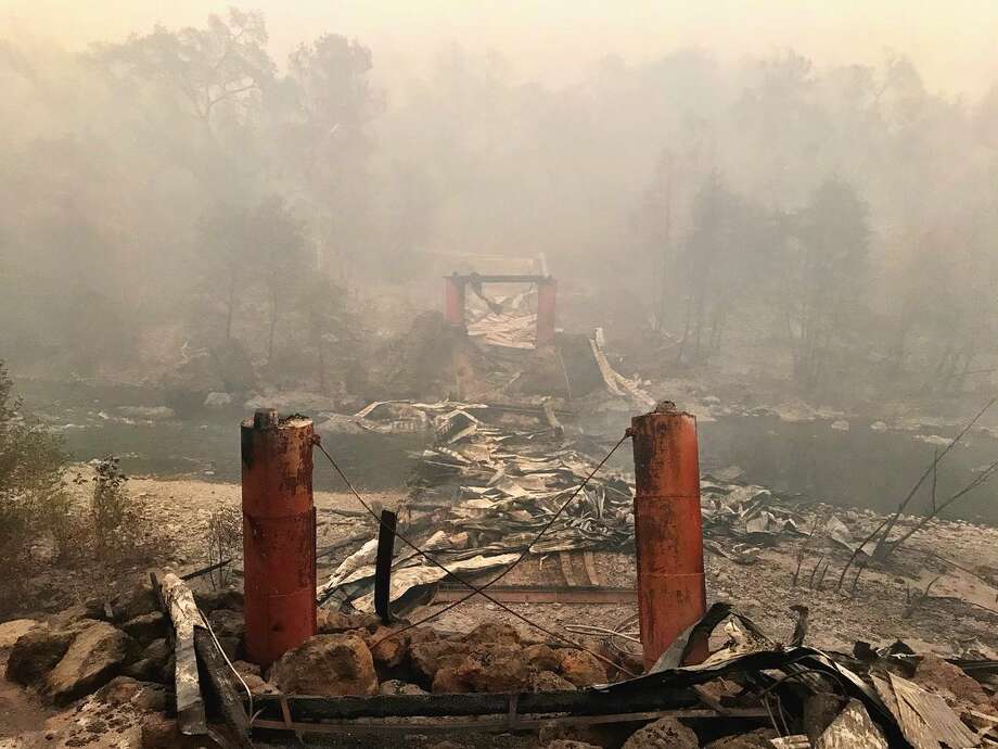 AFTER: Honey Run Covered Bridge, ChicoThe historic Honey Run Covered Bridge connecting Chico and Paradise was destroyed in the Camp Fire. Photo: Kurtis Alexander/Chronicle