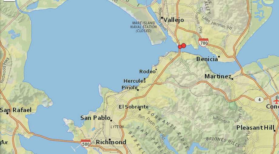 Two earthquakes hit Crockett, California on Saturday afternoon. Photo: USGS