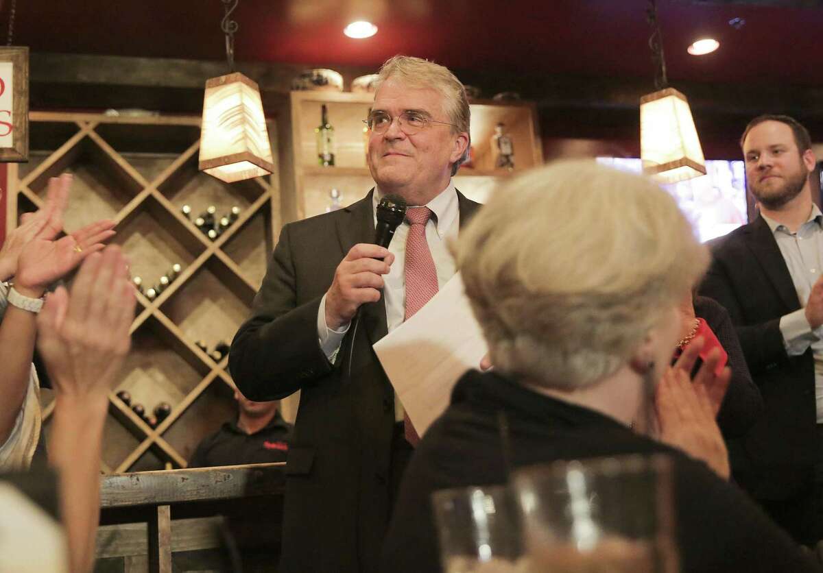 U.S. Rep. John Culberson addresses his supporters at his watch party at Sylvia?’s Enchiladas in Houston on Tuesday, Nov. 6, 2018. Culberson lost his seat to Democratic challenger Lizzie Pannill Fletcher.