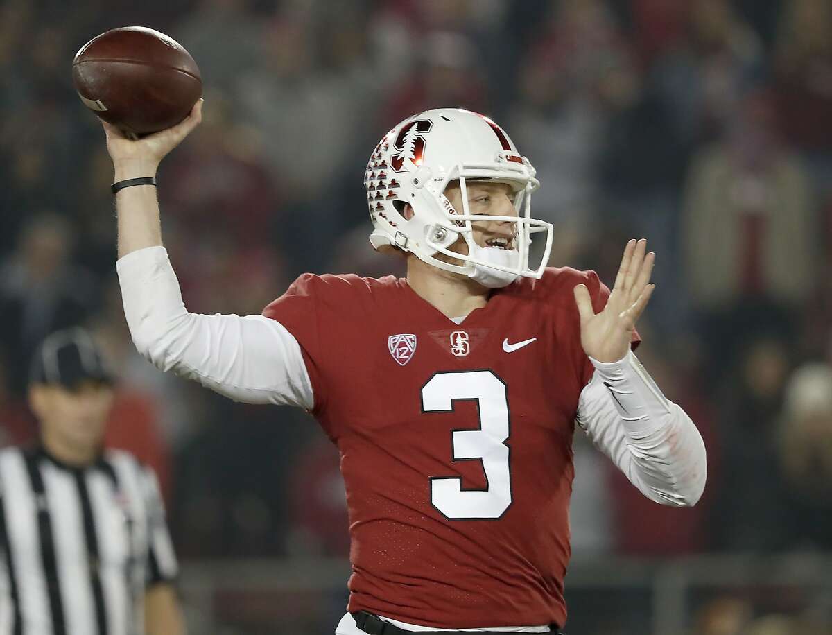 CORRECTS DATE - Stanford quarterback K.J. Costello throws a pass against Oregon State in the first half during an NCAA college football game on Saturday, Nov. 10, 2018, in Stanford, Calif. (AP Photo/Tony Avelar)