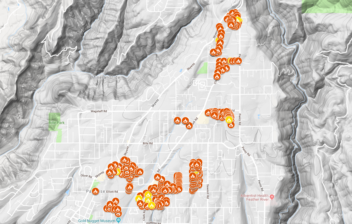 Preliminary damage map of Paradise shows structures destroyed in Camp Fire