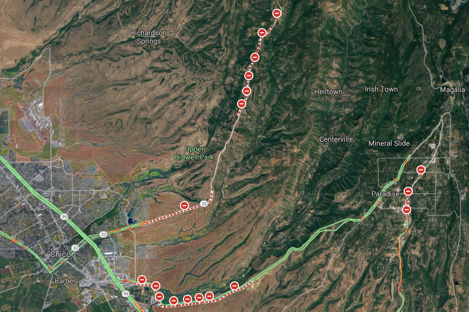 Camp Fire: Road closures and conditions in Butte County