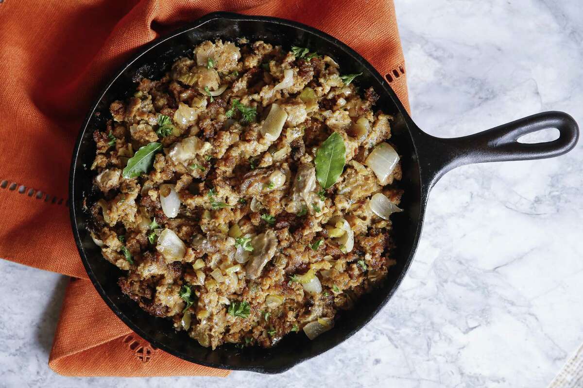 Southern Thanksgiving recipe Creole Oyster & Jalapeño Dressing from