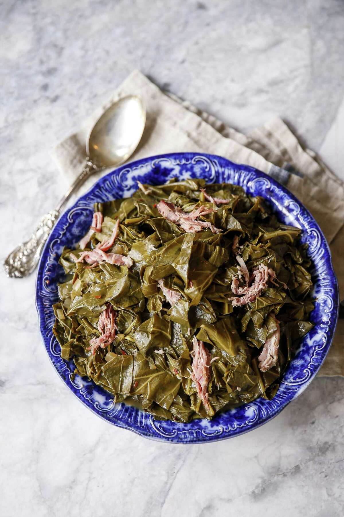 Southern Thanksgiving recipe Braised Collard Greens from Feges BBQ