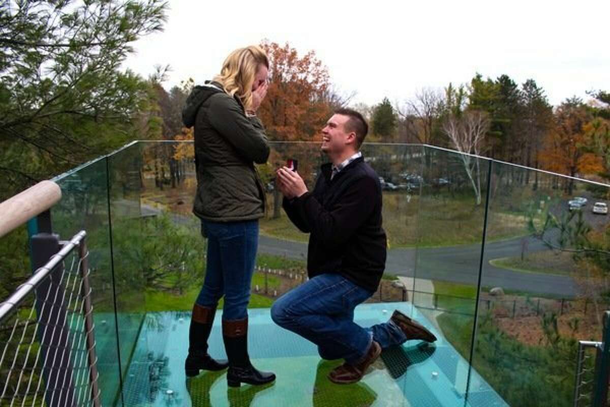 Logan Bissell proposes to Paige Wegner. (photo by Haley Doede)
