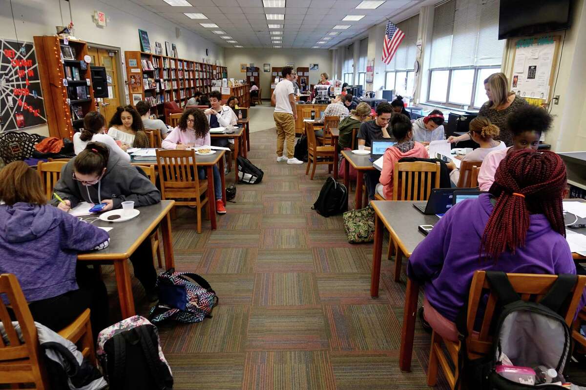 Troy High School students take part in the academic tutoring session for students in the Capital Region Sponsor a Scholar program on Thursday, Oct. 25, 2018, in Troy, N.Y. (Paul Buckowski/Times Union)