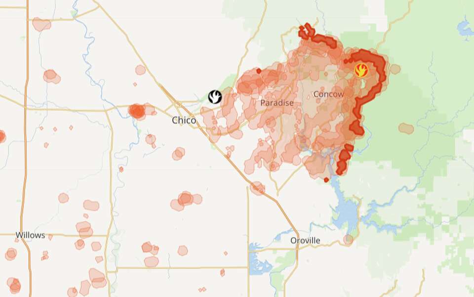 Current Napa Fire Map