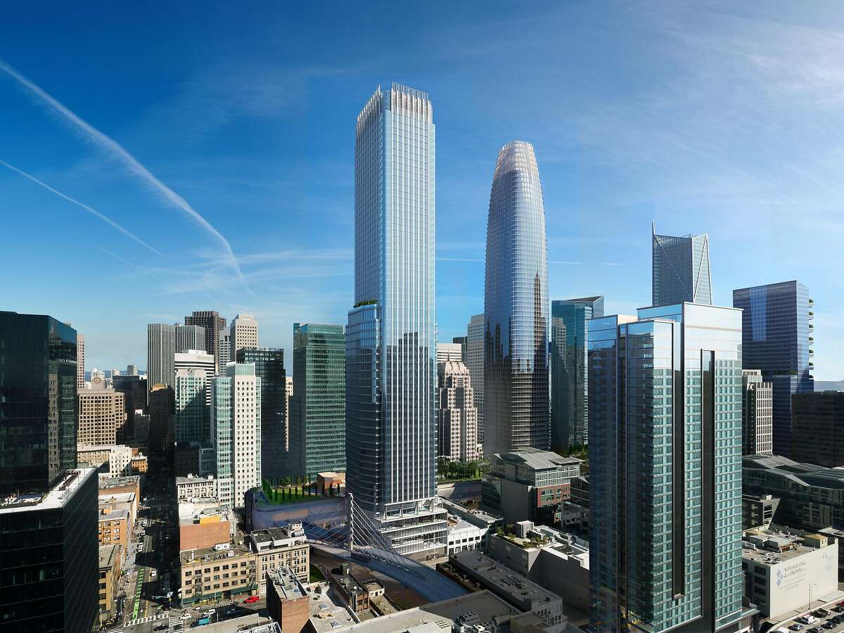 A rendering of the planned Parcel F tower where Salesforce canceled its lease.