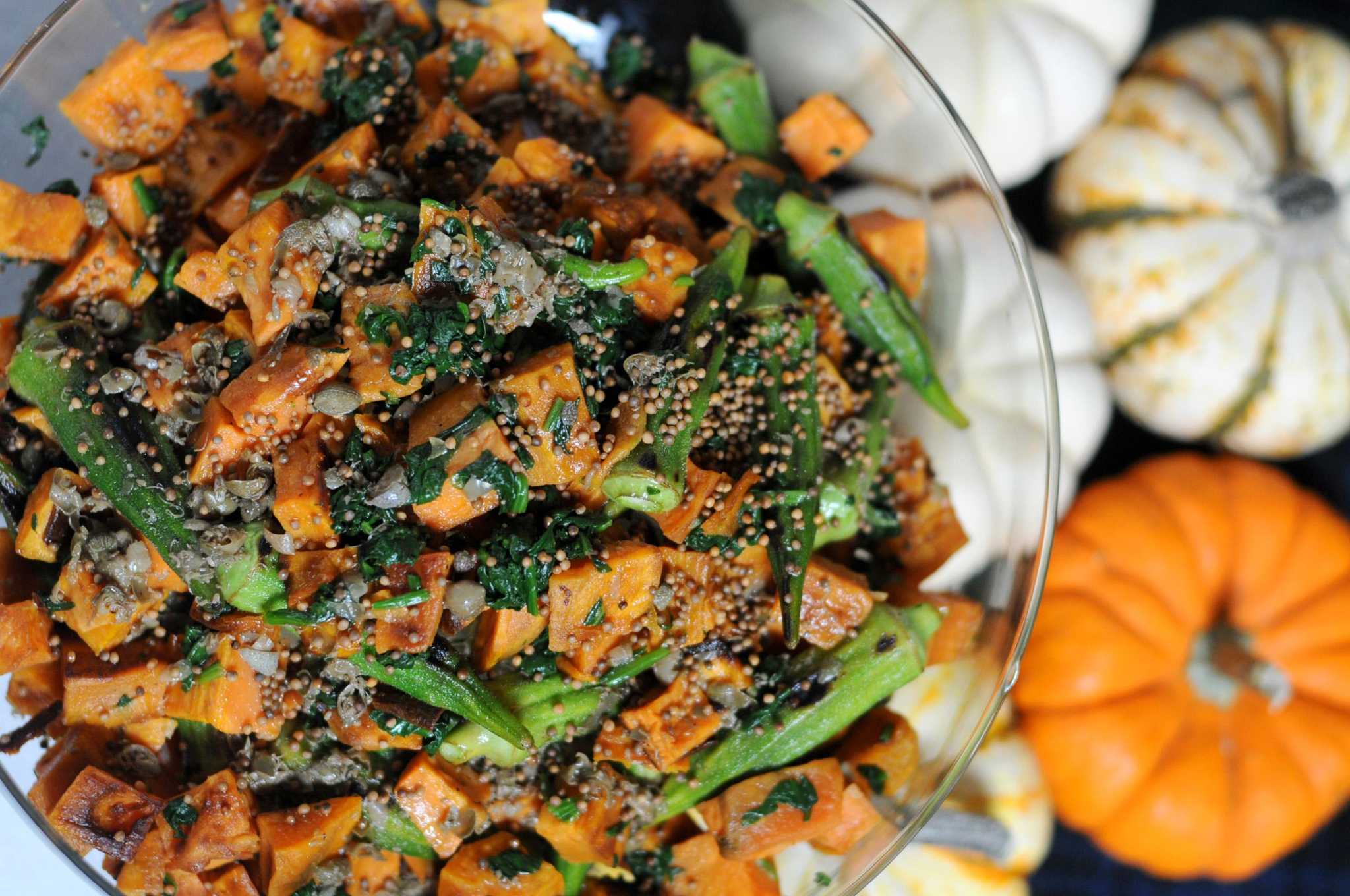 Recipe Roasted Sweet Potato and Okra Salad