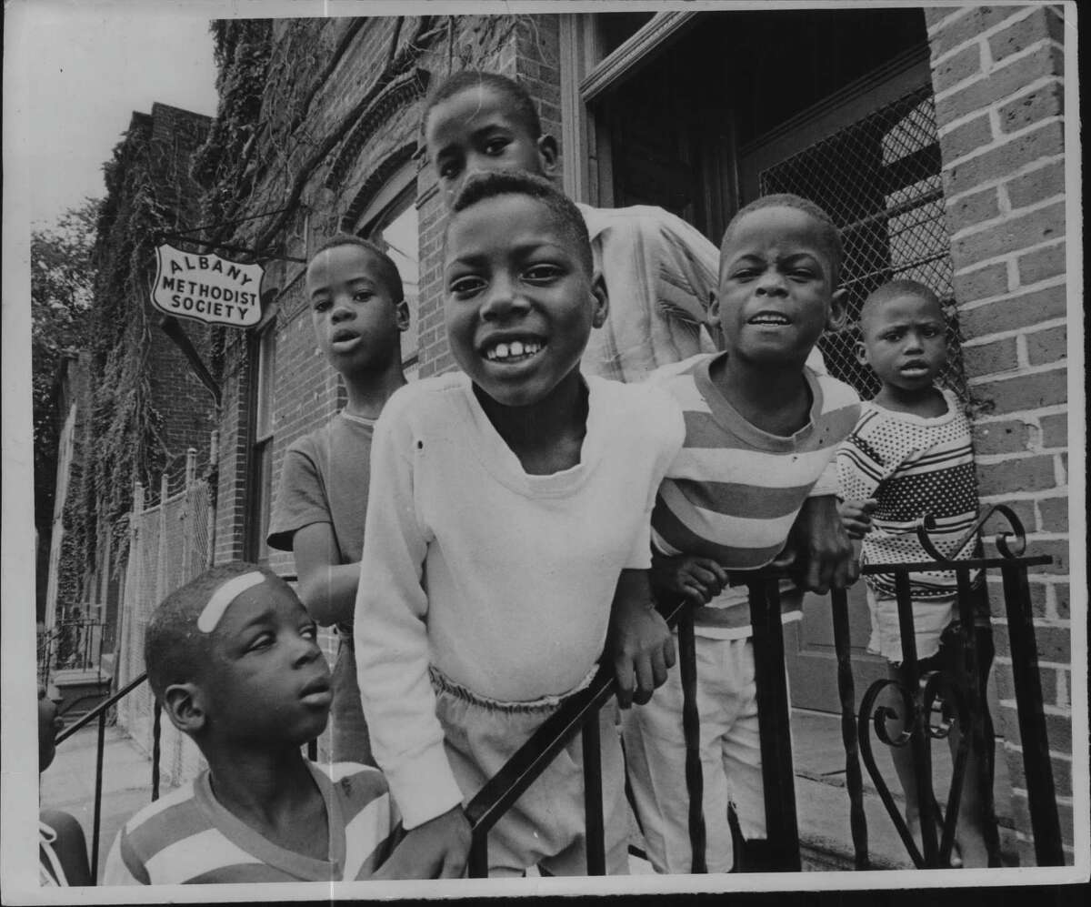 Teen Club outside Albany Methodist Society Inc., New York. August 12, 1967 (Bob Paley/Times Union Archive)