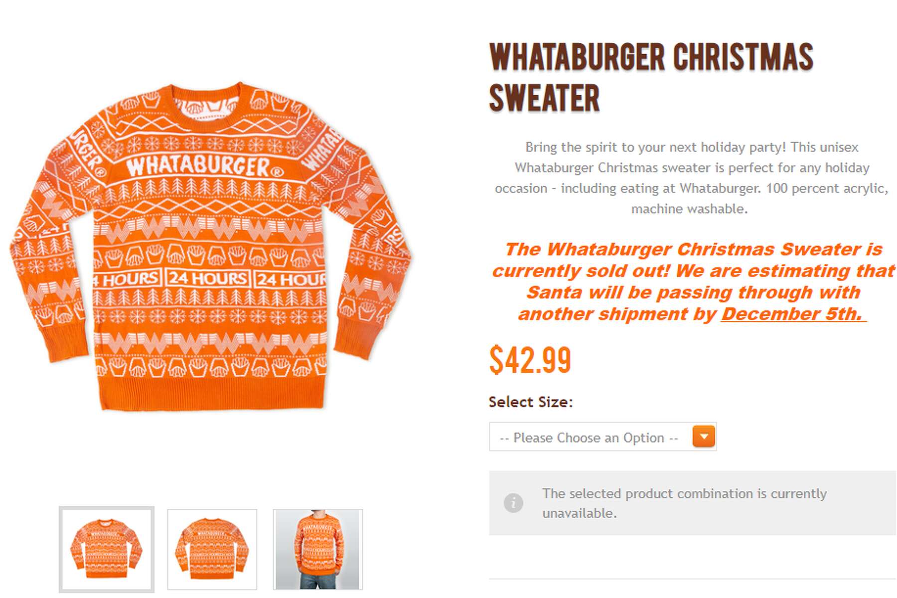 whataburger christmas sweater 2018