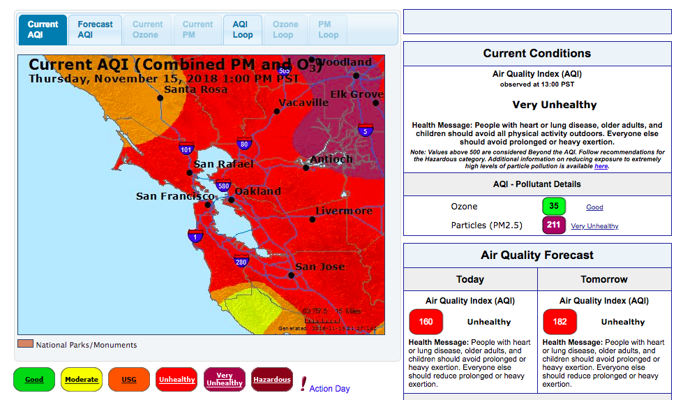 Nov 20, 2022 Bay Area Aqi Map