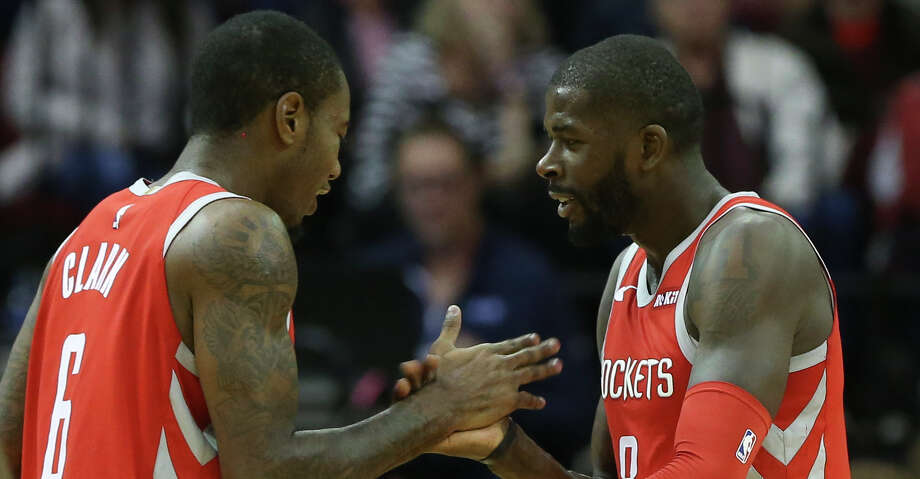 PHOTOS: Rockets vs. Kings 
Houston Rockets forward Gary Clark (6) celebrates James Ennis III's (8) successful fourth quarter of the NBA game against the Golden State Warriors at Toyota Center on Thursday, Nov. 15, 2018, in Houston. The Houston Rockets defeated the Golden State Warriors 107-86.
&gt;&gt;&gt;See more game action from the Rockets' fourth straight win on Saturday, Nov. 17, 2018 ...  Photo: Yi-Chin Lee/Staff Photographer / © 2018 Houston Chronicle