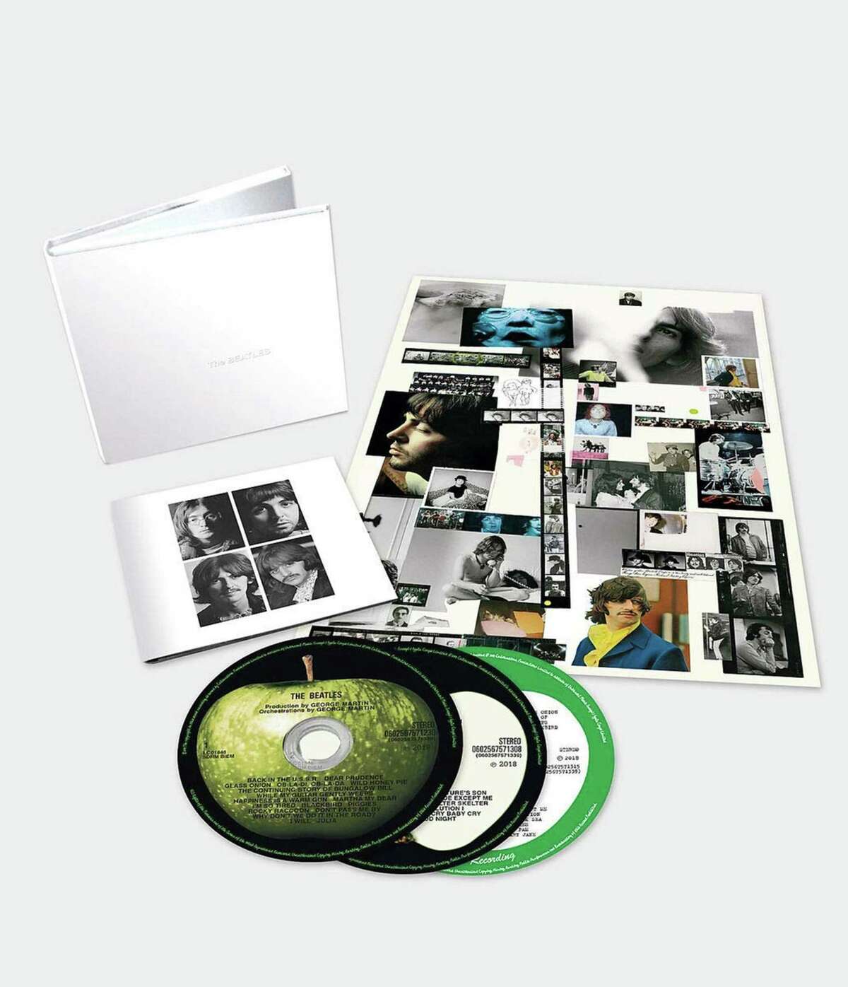 The Beatles “The White Album” anniversary set. The 50th-anniversary package of the White Album, so named for its groundbreaking plain white cover with the band’s name subtly embossed, off center, and an individual serial number stamped on original pressings, offers the deepest dive yet into the Abbey Road archives of Beatles material.