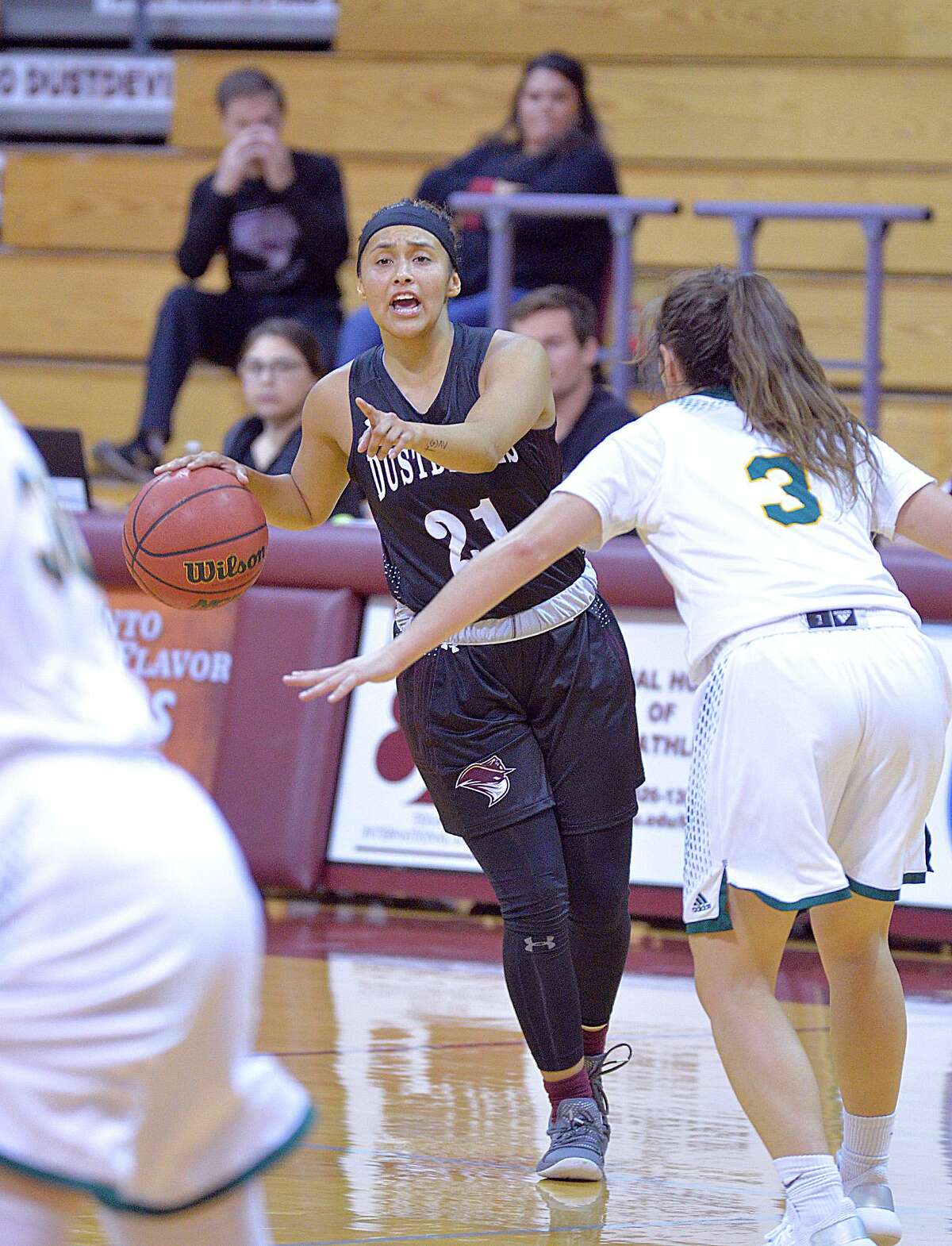 The departure of senior co-captains Ashley Perez, pictured, and Tantashea Giger began a downward spiral leading to a disastrous month of December for the Dustdevils women’s basketball team.