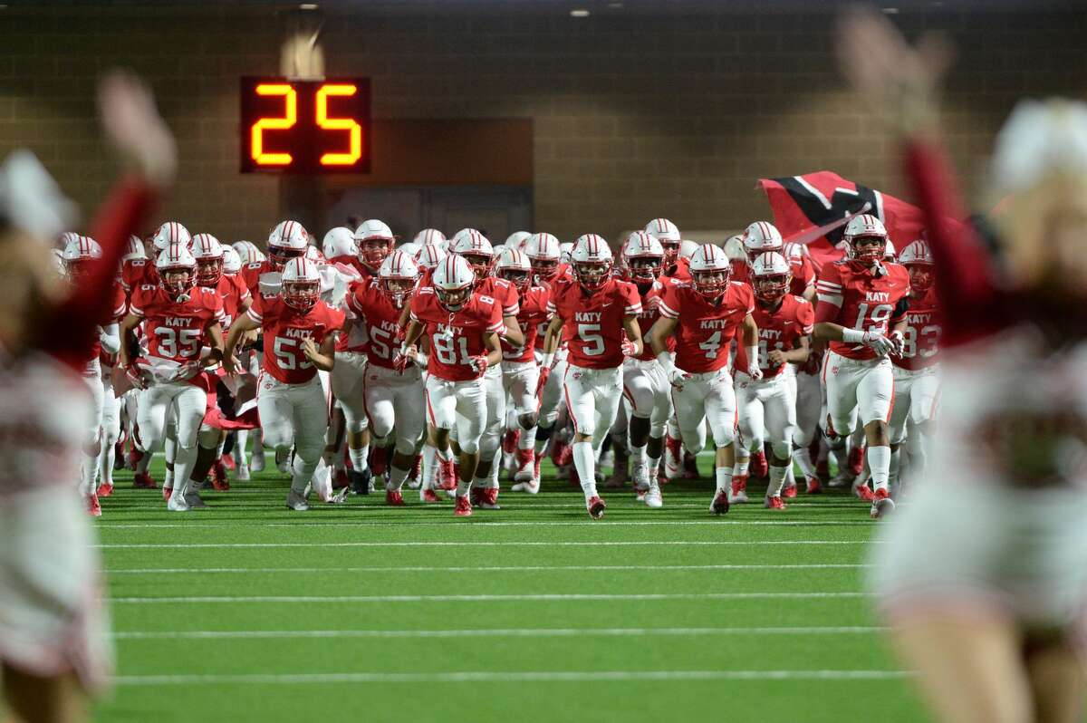 Katy 52, Travis 7 The Katy Tigers take the field for a Class 6A Div. I Reg. III bi-district playoff game against the Travis Tigers on Friday, November 16, 2018 at Legacy Stadium, Katy, TX.