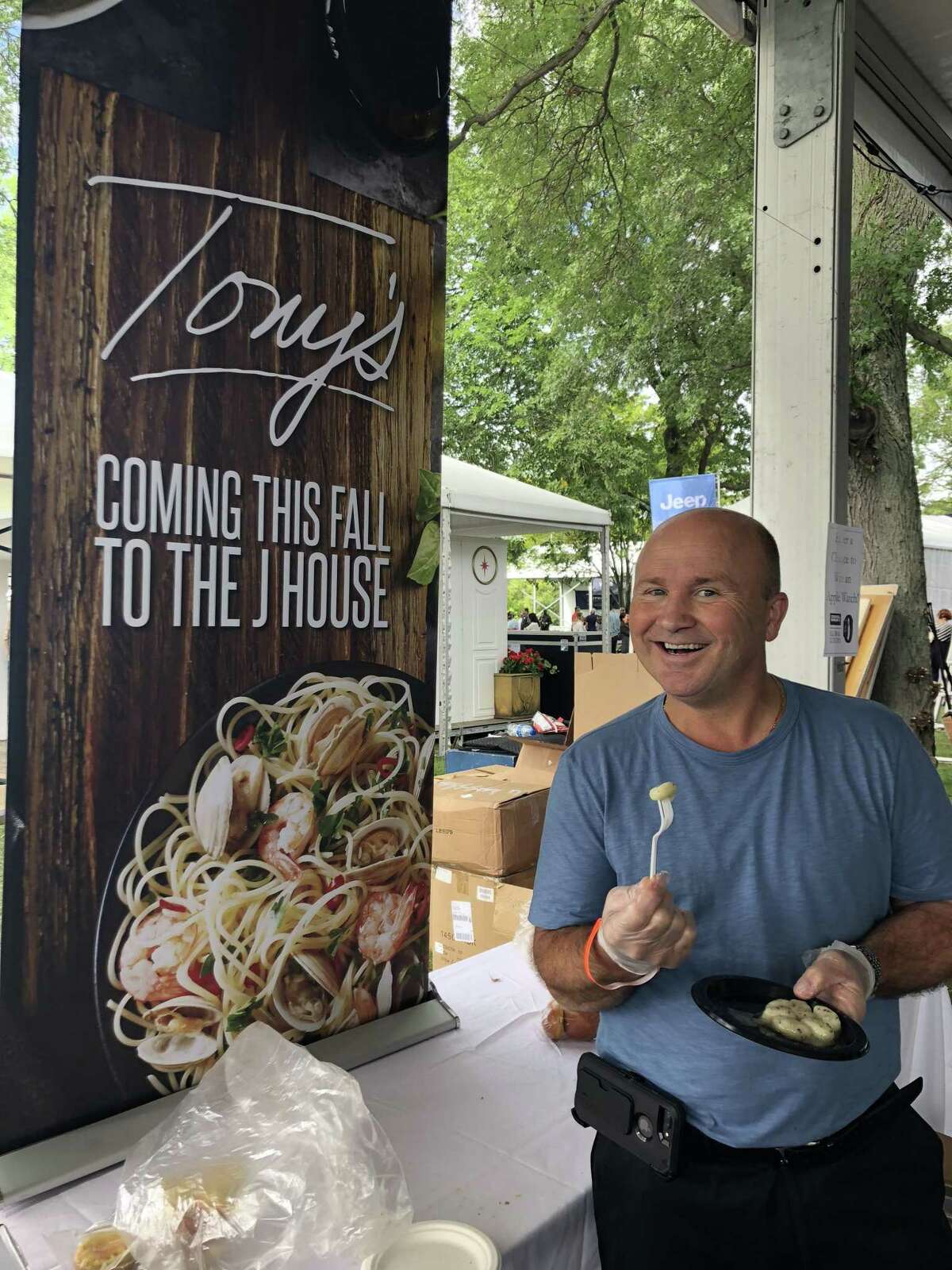 Tony Capasso of Tony's at the JHouse serving up some of his Italian specialties at the Greenwich Wine + Food Festival in September.