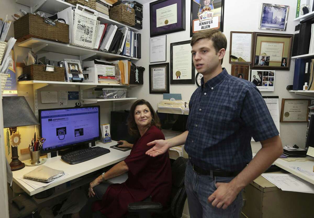 SA Gives story on Aspergers101, a San Antonio-based website resource for people with high-functioning autism and Asperger’s syndrome. Jennifer Allen, left, founded the site, inspired by her son Samuel, right, who is high-functioning autistic. (Kin Man Hui/San Antonio Express-News)