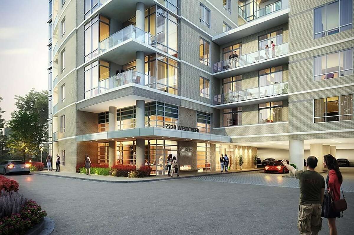 A rendering of a Gables apartment building under construction near the West Loop on Westcreek. CONTINUE to see Houston's most expensive high-rises.