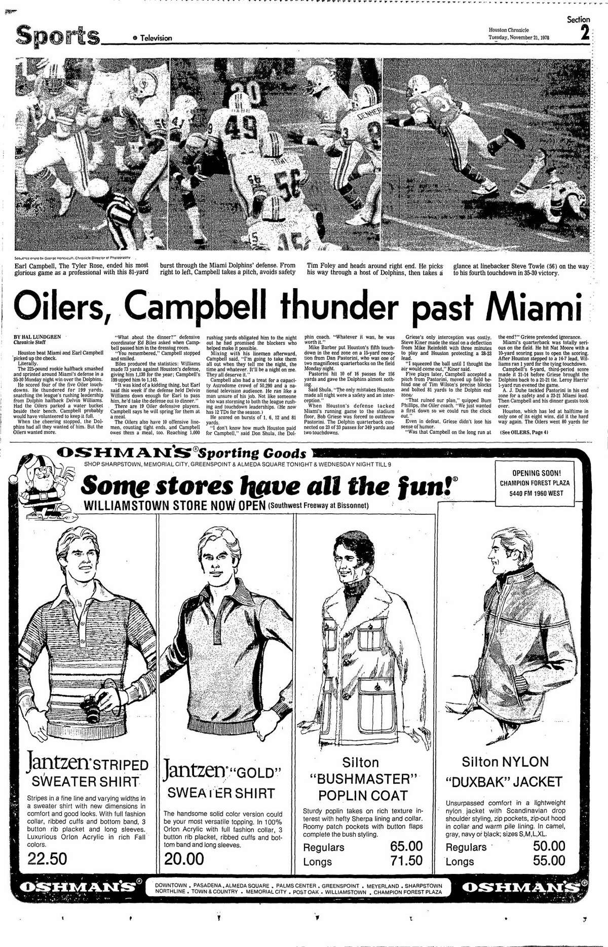 1975-11-16 Miami Dolphins @ Houston Oilers (NBC Highlights) 