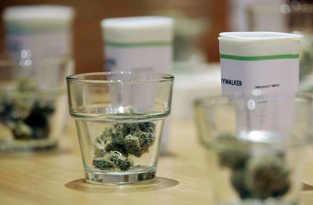 Cannabis products are displayed at the Cultivate dispensary on the first day of legal recreational marijuana sales, Tuesday, Nov. 20, 2018, in Leicester, Mass. Cultivate is one of the first two shops permitted to sell recreational marijuana in the eastern United States, more than two years after Massachusetts voters approved it in 2016.