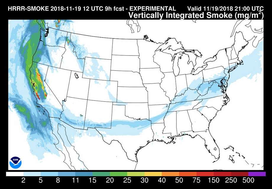 current california fire smoke map