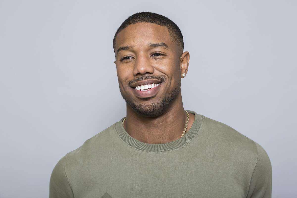Michael B. Jordan promotes while posing for a portrait in a press junkyard at Montage Beverly Hills in Beverly Hills, California "Creed II."