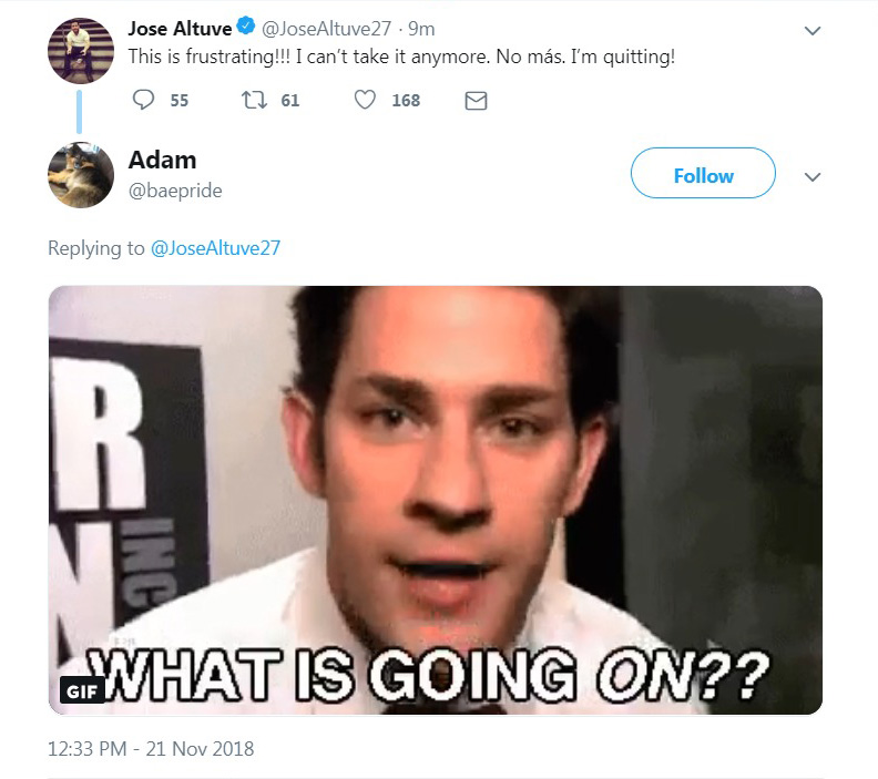 Best social media reactions to Jose Altuve's 'I'm quitting' tweet