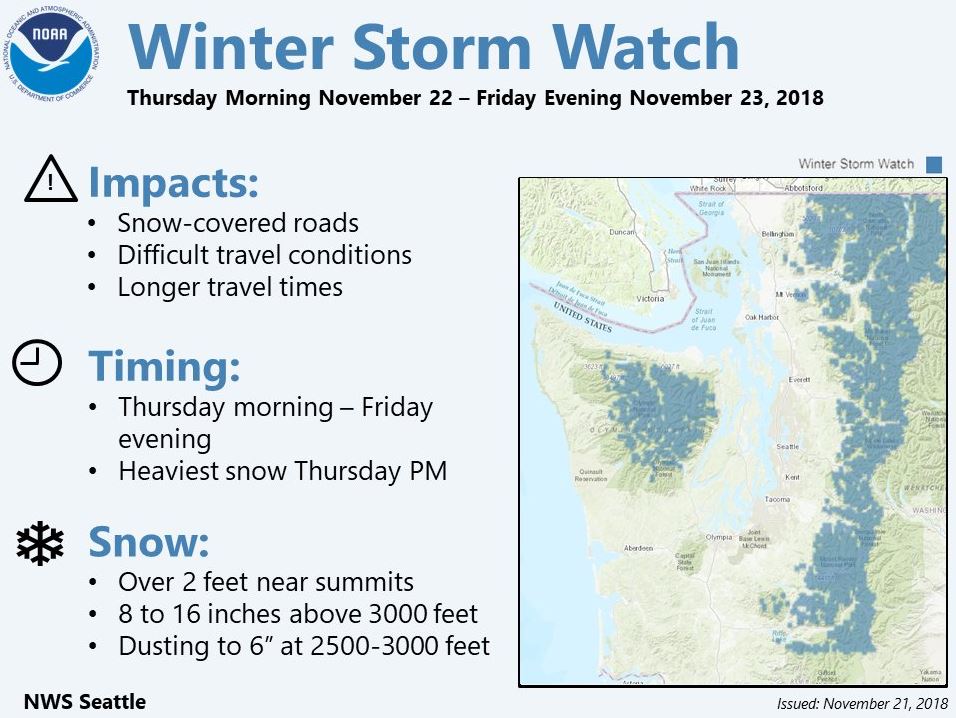 Thanksgiving drivers should be prepared for snow on Cascade passes