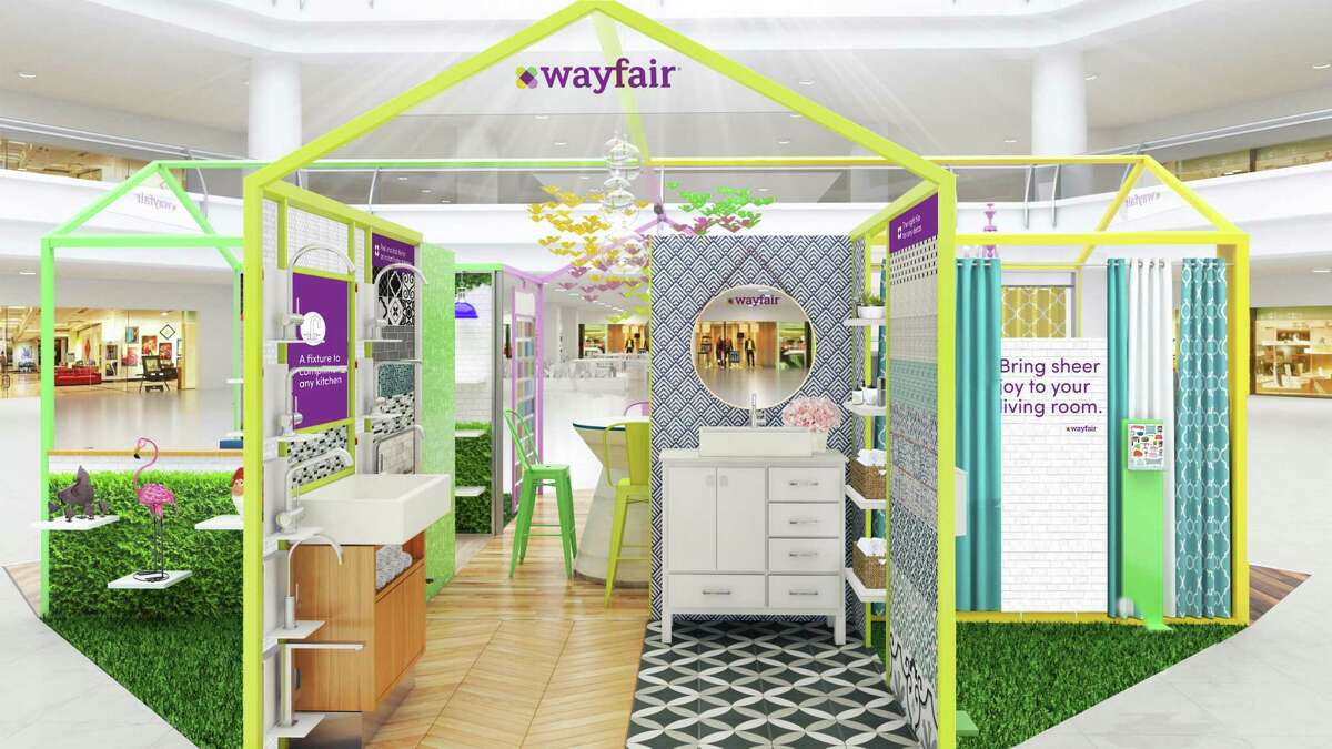 The design for Wayfair pop-up shops appearing in the 2018 holiday season at malls in New Jersey and Massachusetts. (Image via BusinessWire)