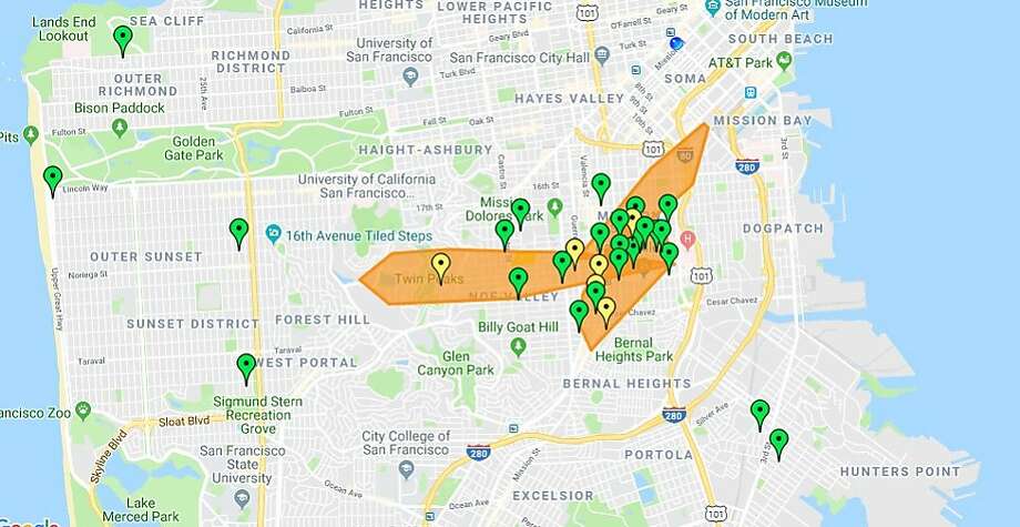 Thousands of customers were without electricity Wednesday morning in San Francisco and East Bay. Photo: Pacific Gas & Electric Company /