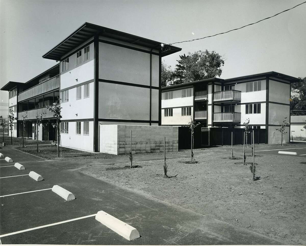 The UC Berkeley-owned University City in Albany was a complex that provided housing for married students, seen here as it was announcing 50 new units in buildings like these, September 28, 1962. Handout Photo by University of California, Berkekey ASUC